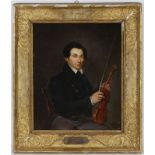 Claude-Joseph Barandier (1810-1867), Portrait du violoniste Joseph Artot (1815-1845), huile sur