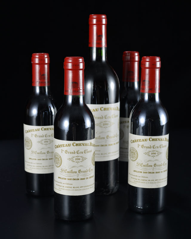 Ch. Cheval Blanc 1990 St Emilion 1er GCC 1 bt et 4 demi-bts (total 1 bt + 4 demi-bts) - Image 2 of 2