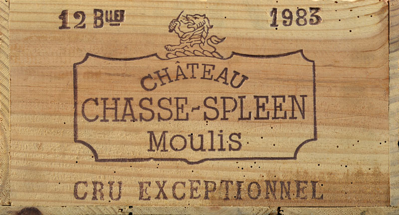 Ch. Chasse Spleen 1983 Moulis-en-Médoc 12 bts &nbsp Caisse en bois d'origine hép - Image 2 of 2