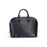 Louis Vuitton &nbsp sac Alma en cuir épi noir kouril housse 38x29 cm