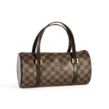 Louis Vuitton sac Bedford en toile enduite damier ébène double poignée en cuir brun 13x27 cm