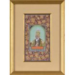 Portrait de Bahadur Shah Zafar II (1775-1862) gouache avec rehauts d'or sur papier &nbsp Inde