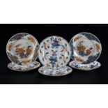 3 paires d'assiettes Imari chinois Chine époque Kangxi (1661-1722) diam. 22-23 cm