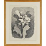 Duilio Barnabé ou Dubé (1914-1961) &nbsp Fleurs fusain sur papier signé 62x47 cm (à vue)