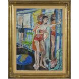 ??Jean Félix Ducommun (1920-1958) Les baigneuses huile sur toile signée 73x54 cm&nbsp