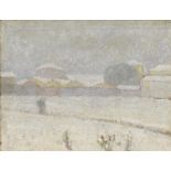 ?Guido Tallone (1894-1967) attr. à Paysage hivernal huile sur carton 13 5x17 5 cm (à vue)