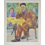Henri Vincent Gillard (1902-1980) ?L'étape huile sur isorel signée 100x79 5 cm