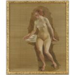 Charles Giron (1850-1914) Etude de jeune fille nue ou étude pour Narcisse huile sur toile