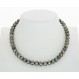Collier 1 rang de perles de culture grises de Tahiti long. 43 cm&nbsp