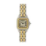 ?Cartier Santos Mademoiselle &nbsp montre-bracelet en acier et or quartz cadran argenté mat chiffres