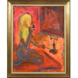 ?William Goliasch (1922-1986) La maison close huile sur toile signée 93x73 cm