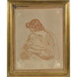 ?Jens-Ferdinand Willumsen (1863-1958) Mère et enfant lithographie monogrammée et datée dans la