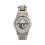 Sbarro Ed. limitée 456/1000 montre-bracelet acier quartz chiffres arabes et points noirs diam. 41 mm
