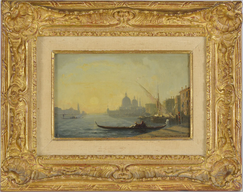 Henri Duvieux (c. 1855-1920) Venise Riva degli Schiavoni la Salute et San Giorgio Maggiore huile sur