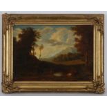 Anonyme (XIXe s.) Paysage orientaliste animé huile sur toile 36x52 cm