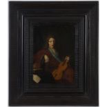 Godfrey Kneller (1646-1723) entourage de Portrait d'un violoniste huile sur toile 39x28 cm