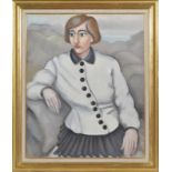 André Julien Prina (1886-1941) Jeune femme à la blouse blanche huile sur toile cachet de la
