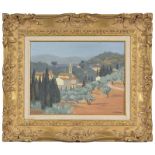 Yves Brayer (1907-1990) "Paysage de Fiesole" huile sur toile signée titrée au verso 27x35