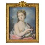 ?Ecole française (fin XVIIIe s.), Portrait d'une jeune aristocrate en Cérès, pastel sur papier