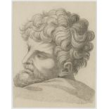 Constant Gabriel Vaucher (1768-1841) &nbsp Tête barbue fusain sur papier 36x28 cm