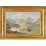 Joseph Mayburger (1813-1908) attr. à Königssee huile sur papier marouflée sur toile 21x32 cm