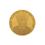 Médaille commémorative en or 916 frappée pour le 100ème anniversaire de Hans Wildorf (1881-1981)