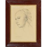 ?Charles Barraud (1897-1997) Tête de jeune fille crayon sur papier signé et daté (19)38 26x18 cm