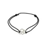 Dinh Van &nbsp Bubbles nuage bracelet&nbsp en or gris 750 sur son cordon noir pochette boîte et