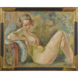?Otto Vautier (1863-1919) Nu assis huile sur toile signée 74x93 cm