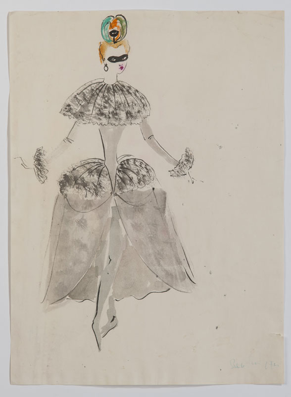 Leonor Fini (1907-1996) &nbsp Projets de costumes ensemble de 17 croquis à l'aquarelle gouache encre - Image 9 of 18