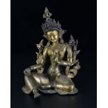 Grande statue de Tara en bronze de style sino-tibétain XXe s. h. 37 cm