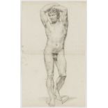 Constant Gabriel Vaucher (1768-1841) Nu masculin fusain sur papier 62x37 cm