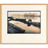 Marcel Imsand (1929) Barques photographie tirage argentique signée et datée 1980 24x35 5 cm