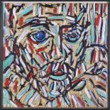 Philippe Visson (1942-2008)	&nbsp	Visage	 acrylique sur panneau	 signée et datée 1989 au verso