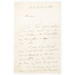 [MANUSCRIT]. LAMARTINE (Alphonse de). Lettre autographe signée&nbsp	Lamartine" à son banquier (