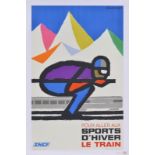 Guy Georges (XXe s.)	 "Sports d'Hiver"	1970	 affiche	 lithographie couleur	 marouflée sur papier