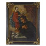 Anonyme (XIXe s.)	 Saint Louis de Gonzague couronné par la Vierge	 huile sur toile	 82x62 cm