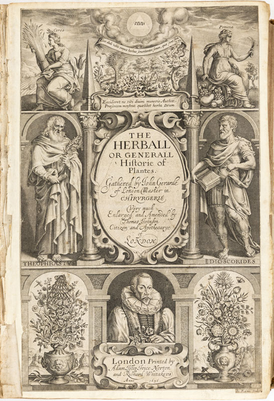 [BOTANIQUE]. GERARDE (John). The Herball or generall Historie of Plantes.&nbsp	Gathered by John