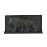 Antoine Louis Barye (1796-1875)	 Le lion de la colonne de Juillet	 bas relief en bronze à patine