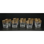 Collection de 10 verres à whisky en cristal de Saint Louis	 modèle Thistle	 bordure à frise d'