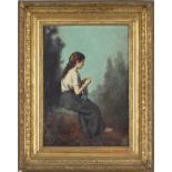 Charles Royer (1862-1940)	 Jeune couturière	 huile sur toile	 signée	45	6x32 cm