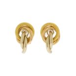 Paire de clips d'oreilles 2 ors 750 torsadé	 7g