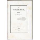 PELLETIER (Léon). La Typographie	 Poëme....&nbsp	&nbsp	Genève et Paris	 Cherbuliez	 1832.&nbsp	1