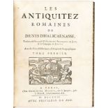 HALICARNASSE (Denys d'). Antiquitez romaines. Paris	 Dupuis	 1722.&nbsp	2 vol. in-4°	 pleine