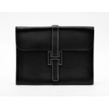 Hermès	 pochette de jour Jige en cuir noir	25	5x34cm