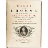 POPE (Alexander). Essai sur l'Homme.&nbsp	Lausanne	 Marc Chapuis	 1762.&nbsp	1 vol. in-4° relié