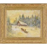 Konstantin Alexeievich Korovin (1861-1939)	 Paysage hivernal	 Russie	 tempera sur carton	 signée
