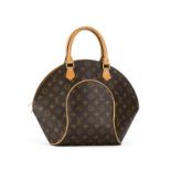 Louis Vuitton	 sac Ellipse en toile enduite monogrammée	 double poignée en cuir naturel	 housse