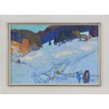 Hans Potthof (1911-2003)	 Paysage animé sous la neige	 huile sur toile	 signée	54	5x80 cm