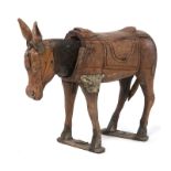 Palmesel ou âne pour la processsion des rameaux d'époque Napoléon III	&nbsp	en bois résineux et